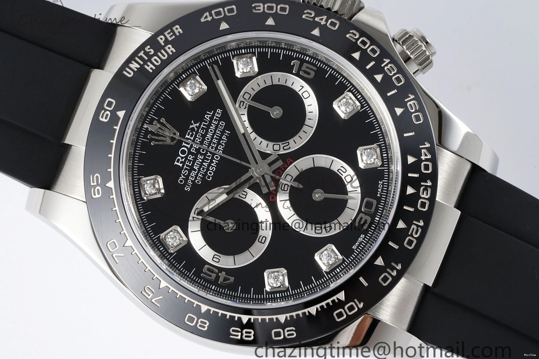 MiroTime 0425 Daytona 116519 Clean Factory 1:1 Best Edition Black Diamonds Dial on Oysterflex Rubber Strap SA Comfortable 1829